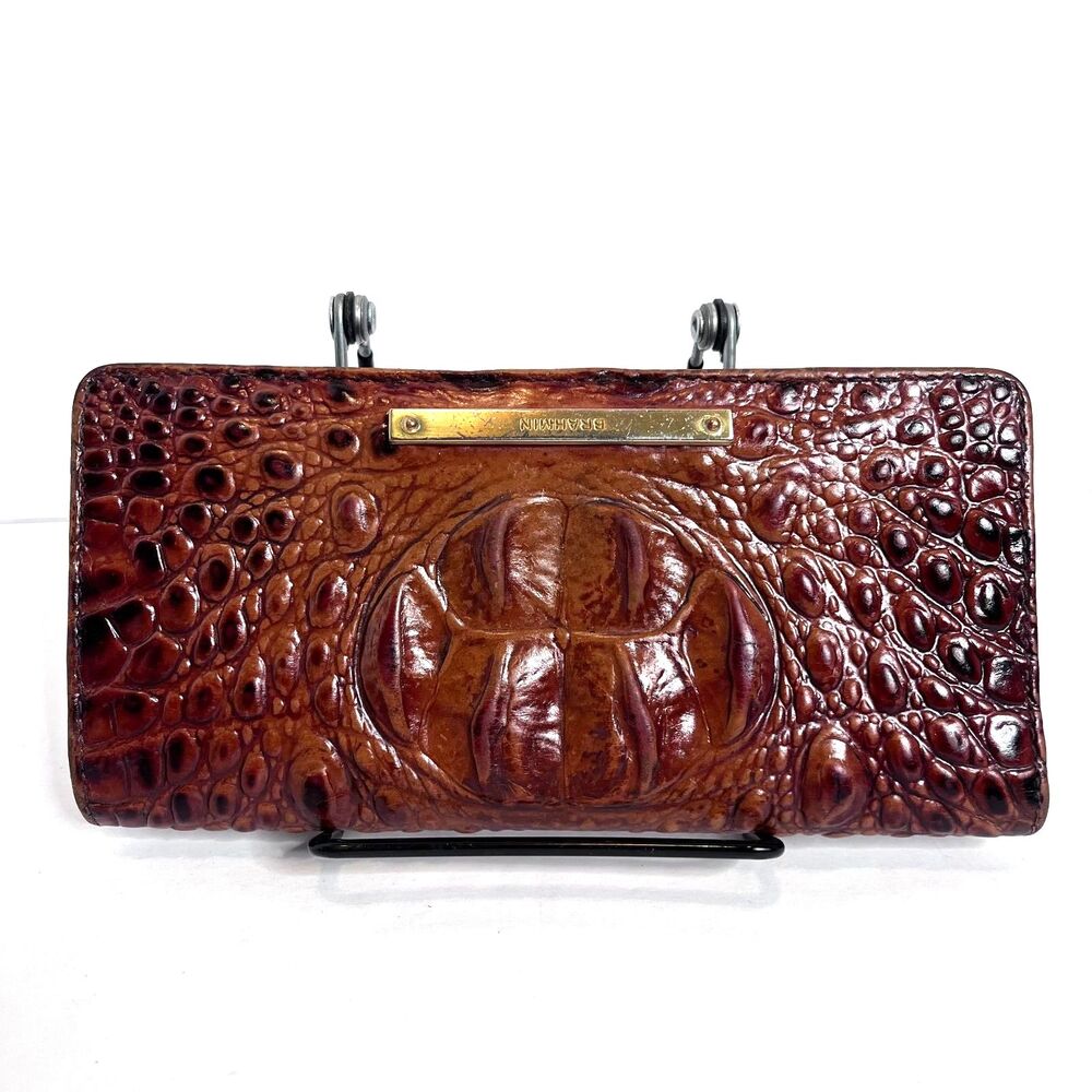 Brahmin Ady Leather Croc Embossed Melbourne Wallet